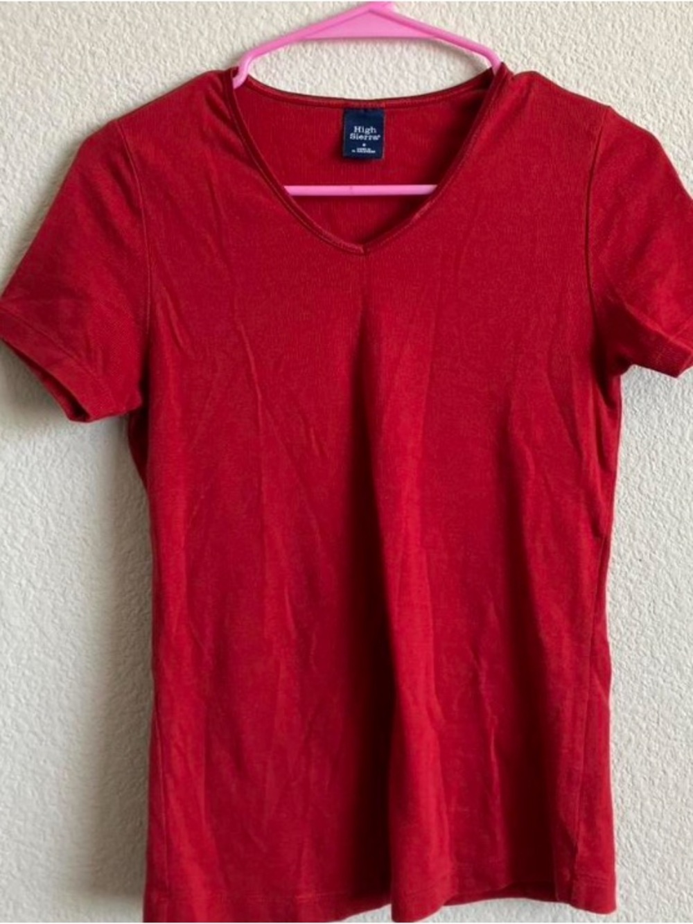 High Sierra Red V-Neck Short Sleeve Tee